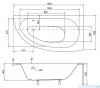 Besco Milena Premium 150x70cm wanna asymetryczna prawa z uchwytami i zagłówkiem + obudowa + syfon #WAM-150-NP$/OAM-150-NP/19975